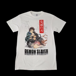 Demon Slayer Shirt Mens Small White Tanjiro Kamado Anime Manga Soft Cotton - Picture 1 of 4
