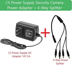 CS Power Supply DC Adapter 12V 2A for Night Owl Camera + Splitter (CS-1202000)™ - Picture 1 of 15
