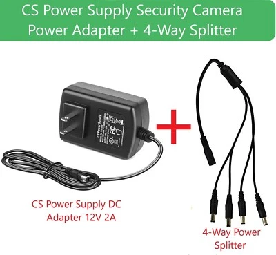 CS Power Supply DC Adapter 12V 2A for Night Owl Camera + Splitter (CS-1202000)™ - Image 1 of 4
