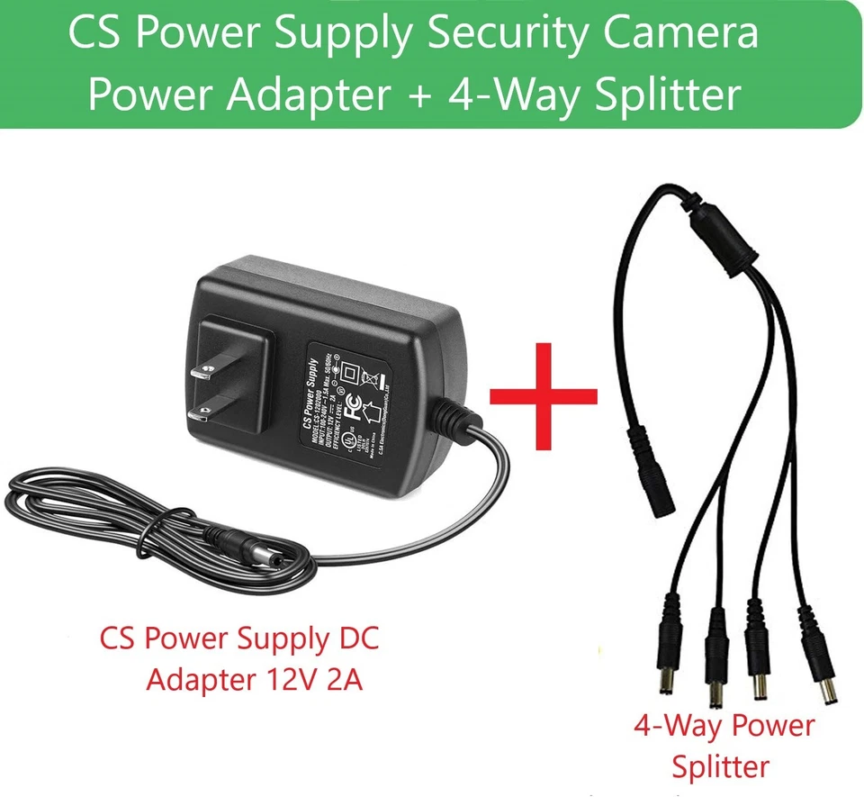 CS Power Supply DC Adapter 12V 2A for Night Owl Camera + Splitter (CS-1202000)™ - Image 1 of 4
