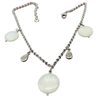 Cavigliera da Donna Madreperla catenina color argento in acciaio stainless steel - Immagine 1 di 4