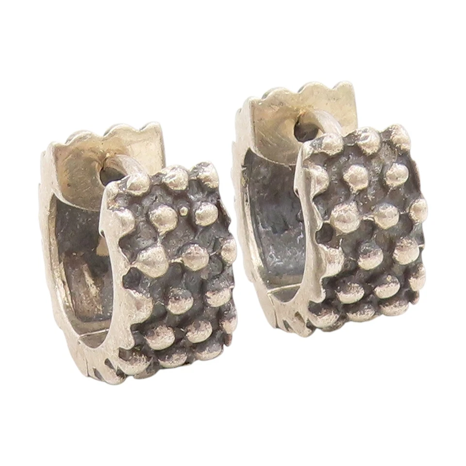 Pendientes vintage de plata de ley 925 ZINA aros cúpula gruesos con cuentas EG13952 Foto 1 de 4