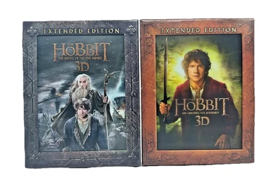 The Hobbit Battle of Five Armies & Unexpected Journey 3D Extended Edit Blu-Ray Foto 1 de 4