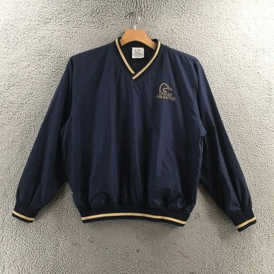 Duck Unlimited Windbreaker Jacket Mens L Blue Long Sleeve Pullover V-Neck Casual - Image 1 of 4