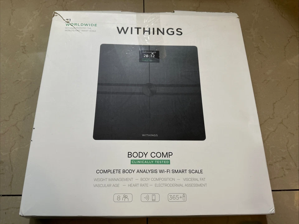 WITHINGS Body Comp - Báscula para análisis de peso corporal y corporal - Negra - Foto 1 de 4