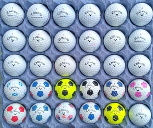 30 CALLAWAY CHROME SOFT & CHROME SOFT X GOLF BALLS - A, B & C Grades - Picture 1 of 4