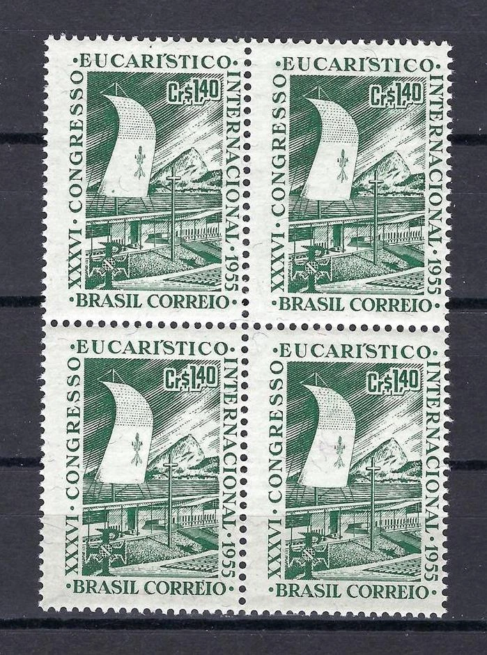 Brazil 1955 Sc# 825 Congress Altar Sail & Mountain block 4 MNH - Image 1 of 1
