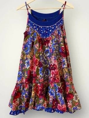 Catimini девочек платье заколдованный сад многоцветный цветочный богемное Франция РЕДКАЯ новый с Ярлыками 14 - Изображение 1 из 4