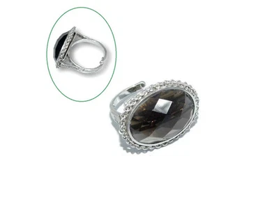 Anello con pietra e Argento in 925 da doNna di regolabile per bague Ring Silver - Immagine 1 di 3