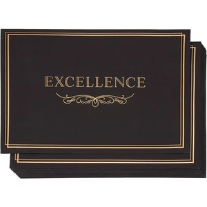 12Pack Certificate Holder Diploma Award Cover Letter-Sized Gold Foil Print Black - Picture 1 of 6