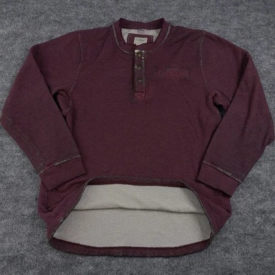 LL Bean Katahdin железа работает скрепленный вафель флис Henley мужской MT темно-бордовый - Изображение 1 из 4