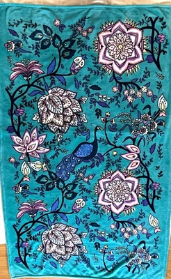 Vera Bradley Fleece Throw Blanket Peacock Garden 12408-12610 50" x 80" - Image 1 of 4