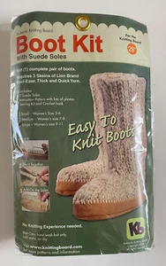 Knitting Board Boot Kit With Dark Suede Soles Lrg women's size 9-11 - Boot Kit - Picture 1 of 7