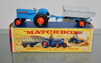 Matchbox King Size K-11. Fordson Tractor and Farm Trailer. Mint & Boxed. - Image 1 of 4