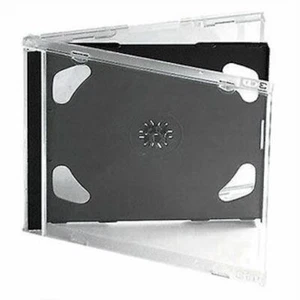 50 Standard 10.4 mm Jewel Case Double CD DVD Disc Storage Assembled Black Tray - Picture 1 of 2