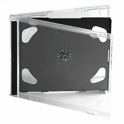 10 Standard 10.4 mm Jewel Case Double CD DVD Disc Storage Assembled Black Tray - Image 1 of 2