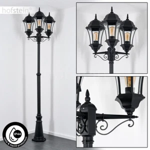 Lámpara exterior de 3 llamas lámpara de pie terraza jardín linterna candelabro vidrio - Imagen 1 de 10