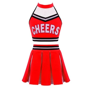 Girls Kids 2Piece Cheer Leader School Uniform Cheerleading Cosplay Costume Gift - Picture 1 of 86