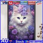 Full Embroidery Eco-cotton Thread 11CT Printed Flower Cat Cross Stitch 40x60cm