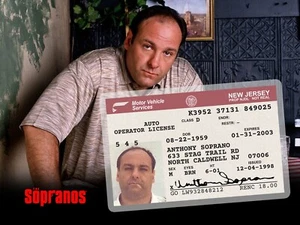 TONY SOPRANO ID CARD - Sopranos New Jersey NJ Drivers License - James Gandolfini - Picture 1 of 2