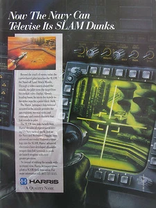 12/1990 PUB HARRIS AEROSPACE MCDONNELL DOUGLAS SLAM US NAVY MISSILE DUNK AD - Foto 1 di 1