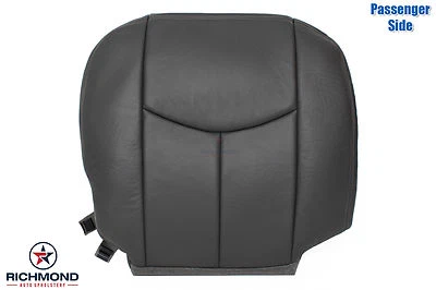 03-07 GMC Sierra 2500HD SLE with Leather - Passenger Bottom Seat Cover DARK GRAY Foto 1 de 4