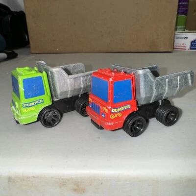 Vintage 70s Die Cast Metal Mattel Dump Truck Dumper Toy Green/Silver + Red - Image 1 of 4
