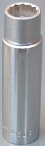 WRIGHT, CHROME DEEP SOCKET, 1/2" DRIVE, 12 POINT, 1/2" SAE, #4616 - Picture 1 of 1