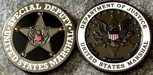 US Marshals Service - "Special Deputy" TacticalBLK + SLV 1,75in Challenge Coin - Bild 1 von 3