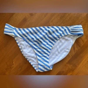Costume da bagno bikini Jessica Simpson Lickity spacco laterale con scollatura blu bianco XL NUOVO - Foto 1 di 5