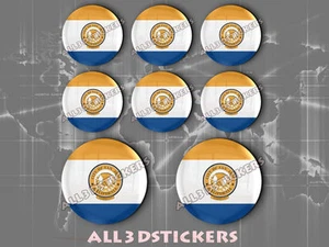 8 x 3D ROUND Resin Domed Flag San Jose - USA Adhesive Decal Vinyl - Picture 1 of 1