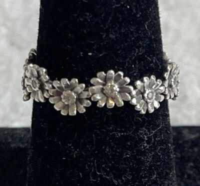 Pandora Jewelry Sparkling Daisy Flower Crown Ring Ale 56 S 925 Sterling Silver 8 - Image 1 of 4
