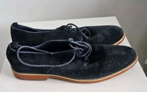 Men's Blue Suede Silver Street Shoes UK Size 9 - Picture 1 of 6