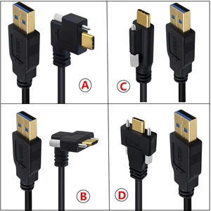 90° Angled USB 3.1 Type-C to USB 3.0 Data Cable Panel Mount + Screws for Camera - Picture 1 of 7