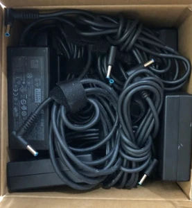 JOBLOT 10 X ORIGINAL HP BLUE TIP PIN LAPTOP CHARGER 65w ALL TESTED-FREE DELIVERY - Picture 1 of 10