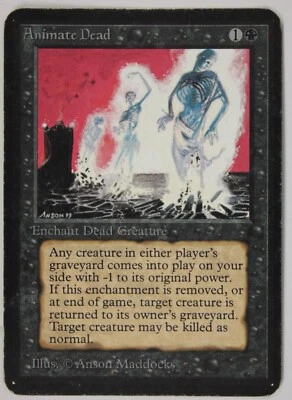 Animate Dead - Limited Edition Alpha - HP/DG MTG Magic English Bend Edge Wear - Image 1 of 4