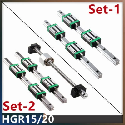 MARKENLOS HGR15 HGR20 Linearführung + Linearwagen Block / SFU1605 Kugelumlaufspindel Set