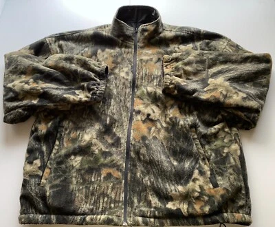 Duxbak REVERSIBLE Jacket Men's XL (Extra Large) Fleece Nylon Full Zip Mossy Oak - Image 1 of 4