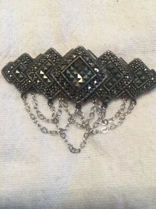 PIN MARCASITA ESTERLINA 14K JUDITH JACK RARO MUY TEMPRANO 2” firmado JJ - Imagen 1 de 6