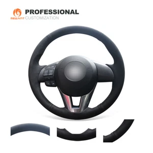 Funda de volante de coche de gamuza DIY para Mazda CX-5 CX-3 Mazda 3 BM Mazda 6 Scion iA - Imagen 1 de 10