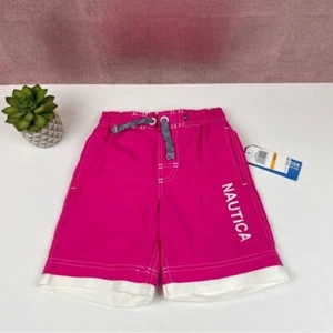 Nautica Hot Pink White Swim Shorts New With Tag Size Small 4 - Picture 1 of 8