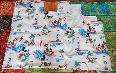 Vintage Peter Pan Fabrics Mickey Minnie Donald Daisy 20 x 50 cotton blend fabric - Image 1 of 4