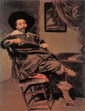 Oil painting frans hals - willem van heythuysen old man portrait seated canvas