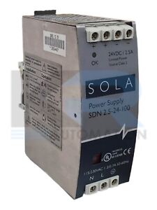 TESTED Sola SDN2.5-24-100 SDN Series Power Supply AC-DC 2.5A 60W 24VDC