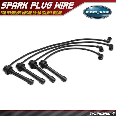 4x Spark Plug Wire Set for Mitsubishi Mirage 93-96 Galant Dodge Plymouth Eagle - Image 1 of 4