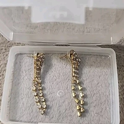 Pendientes colgantes de oro gota cúbica larga circonita oro bisutería circonita cúbica brillante Foto 1 de 4