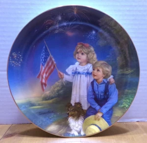 REALLY COOL COLLECTOR PLATE "STAR SPANGLED SKY" SANDRA KUCK A CHILDHOOD ALMANAC - Picture 1 of 4
