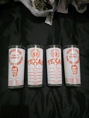 University Of Texas Longhorns Orange Bowl Champions Glassware Set of 4 - Image 1 of 4