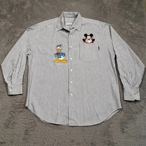Vintage Too Cute Guetta Brothers Disney Striped Button Up Shirt Women's 2 - Picture 1 of 18