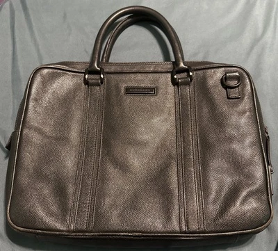 Burberry Briefcase Bag Mens Pebble Leather Laptop Carryall Business - Image 1 of 4